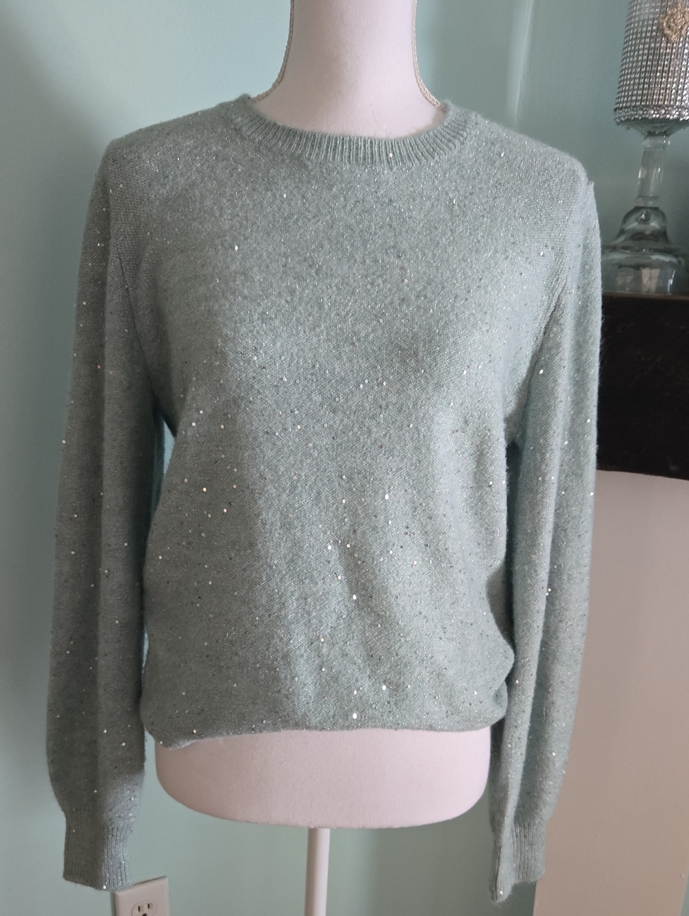 LOFT Aqua Sparkle Sweater M